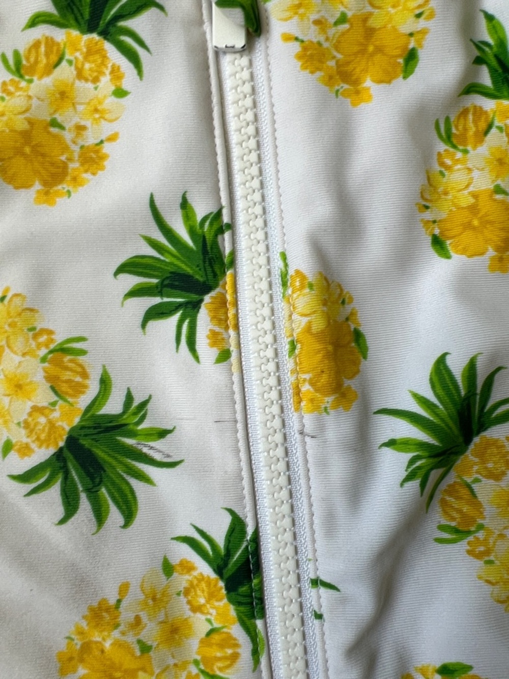 Old Navy Girls White Long-Sleeve One-Piece Swimsuit with Yellow Pineapple Print - Picture 5 of 8
